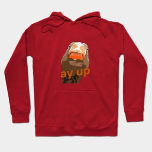 Ay Up Greeting Nerdy Duck Face Black Outline Art Hoodie